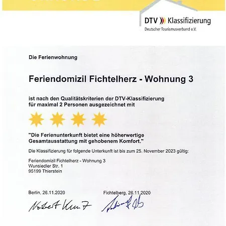 Feriendomizil Fichtelherz Apartman *